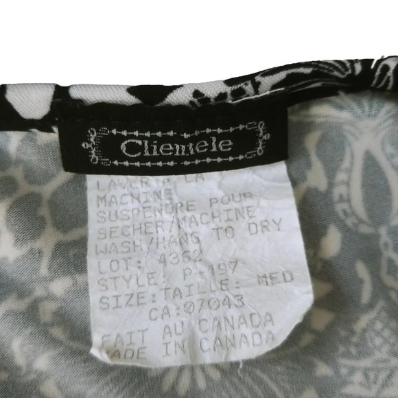 Clientele Babydoll Style Top Black/White Floral M - Picture 7 of 8